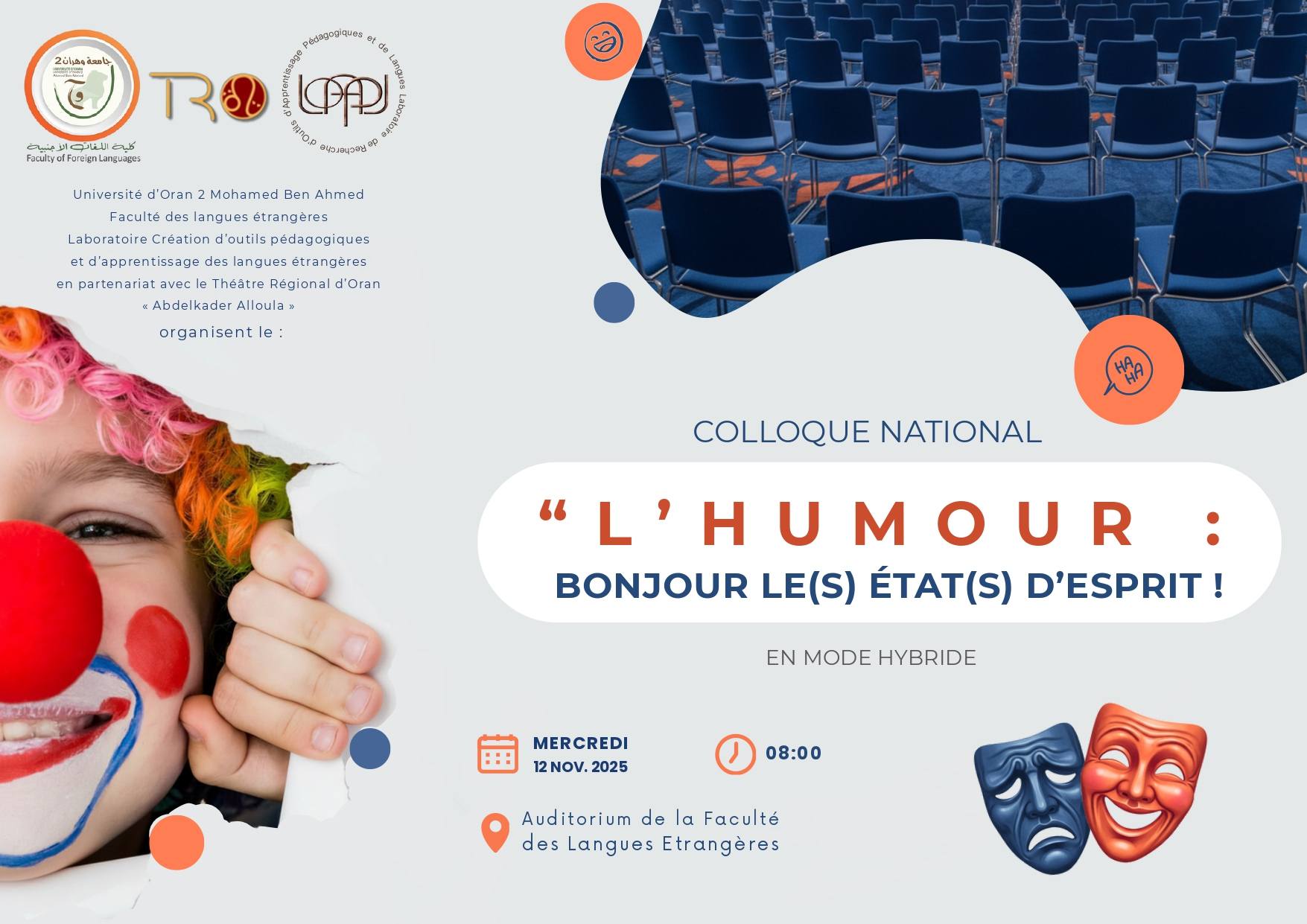 COLLOQUE NATIONAL : "L’HUMOUR : BONJOUR LE(S) ÉTAT(S) D’ESPRIT !"