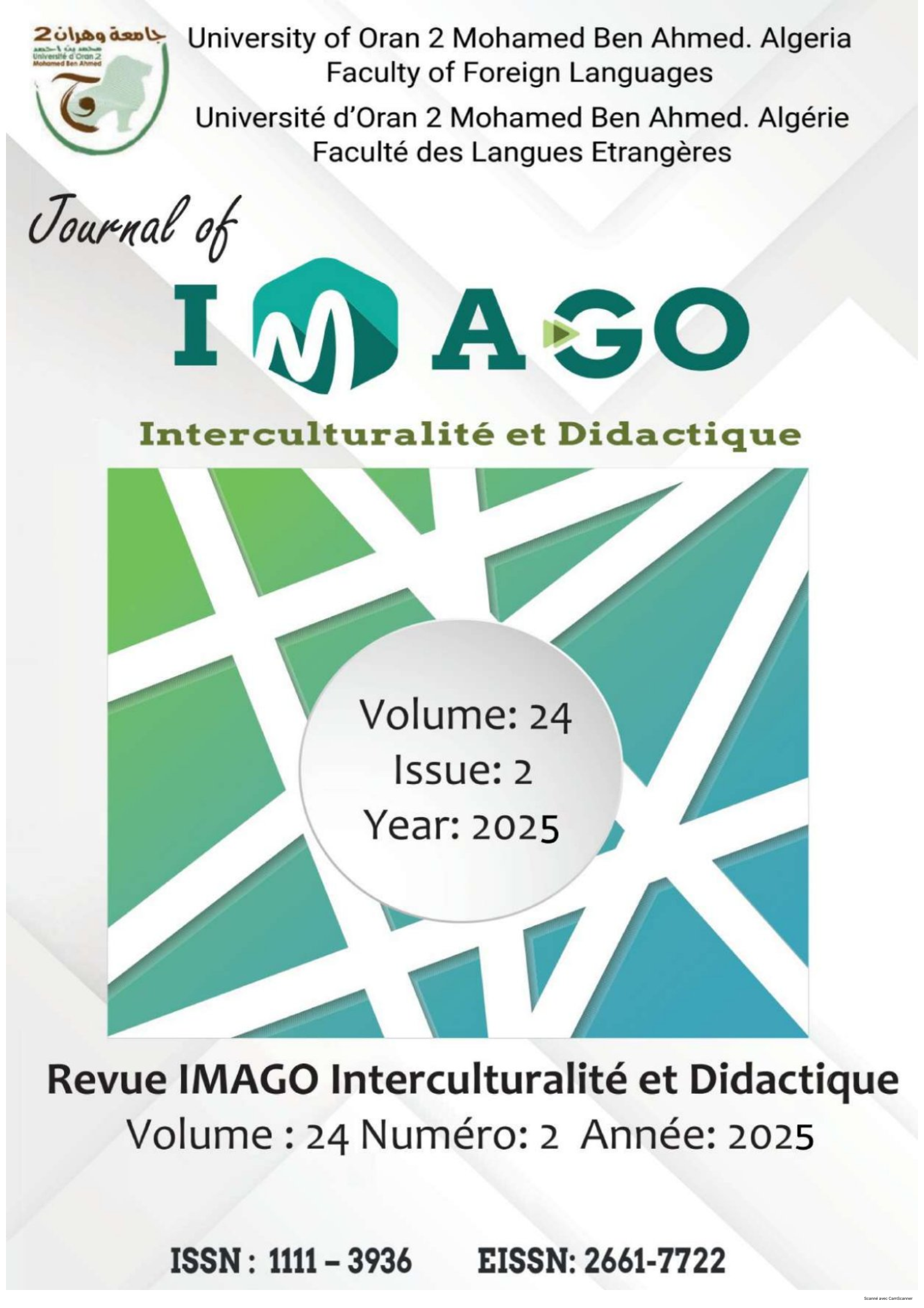 Couverture de la revue IMAGO Interculturalité et Didactique